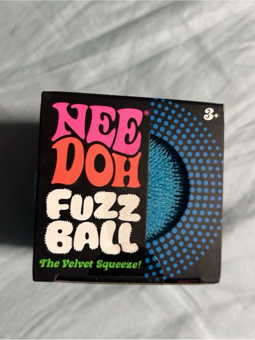 AUTHENTIC Needoh Fuzzball The Velvet Squeeze New In Box Nee Doh Blue